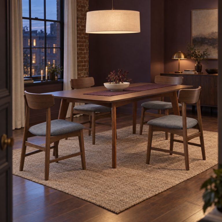 Malone Collection Sarah Dining Table and Felix Dining Chair (Set of 2) in a newly created Inmod room